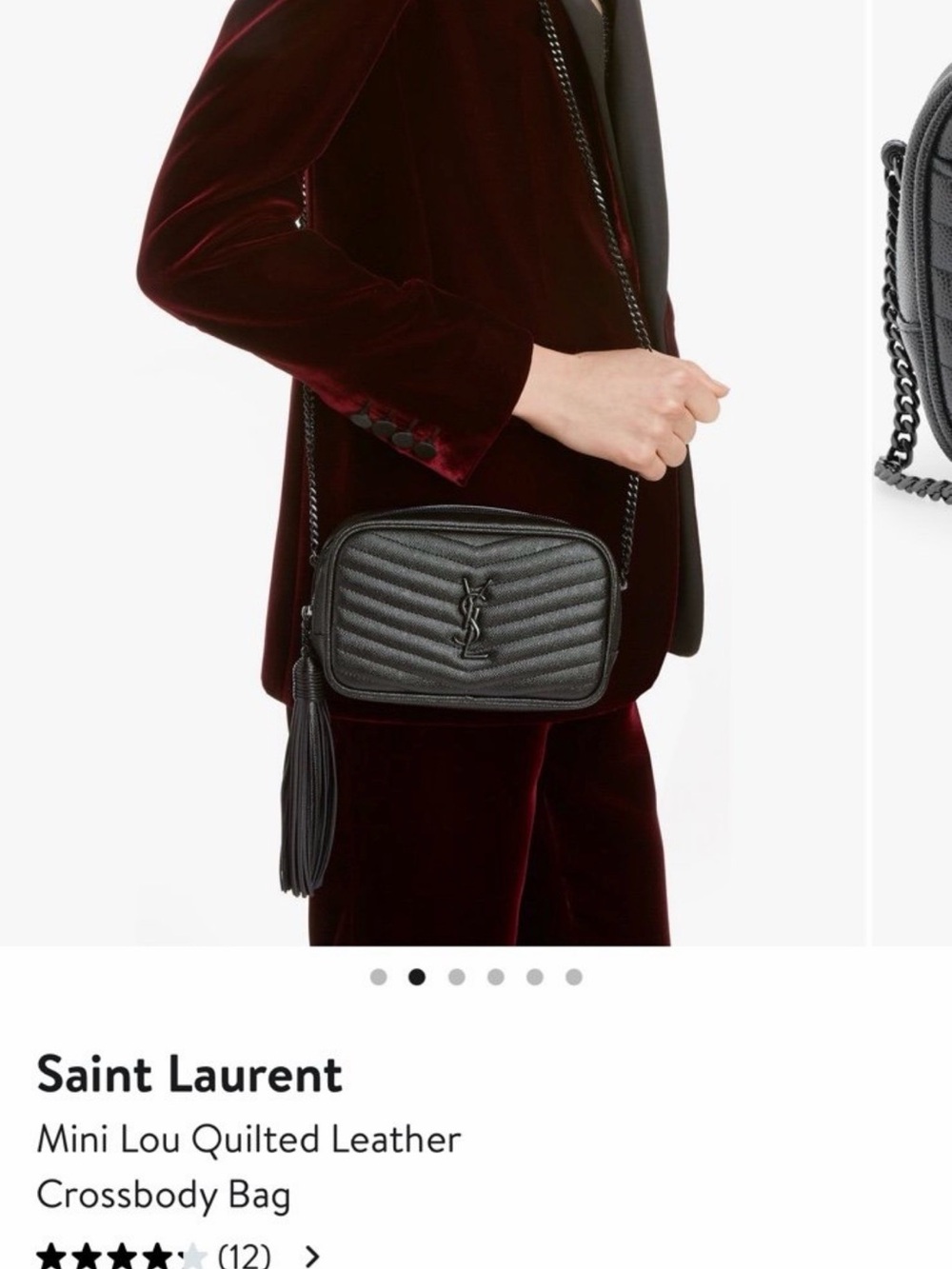 Saint Laurent Black Quilted Camera Crossbody with Tassel - Picture 8 of 9